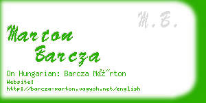 marton barcza business card